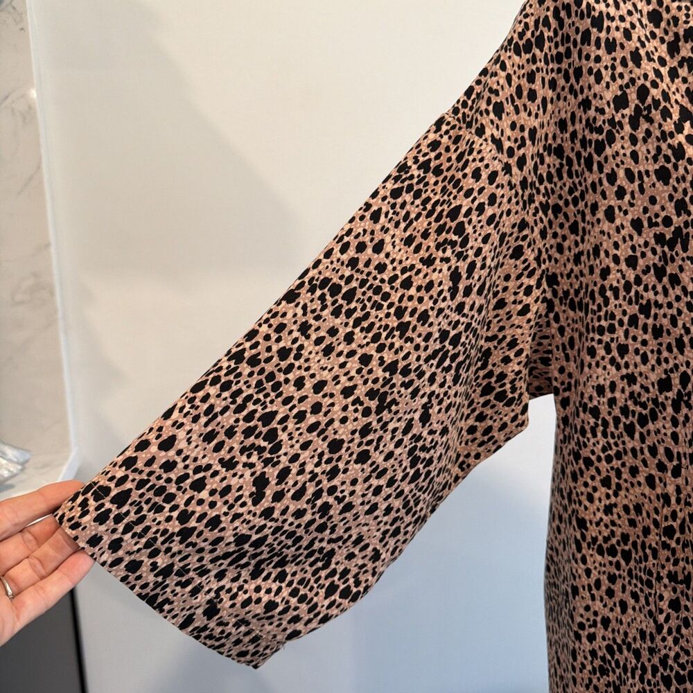 Free People Daria Cheetah Double Breasted Duster XS TrenchY2K Whimsigoth Grunge - Picture 5 of 11